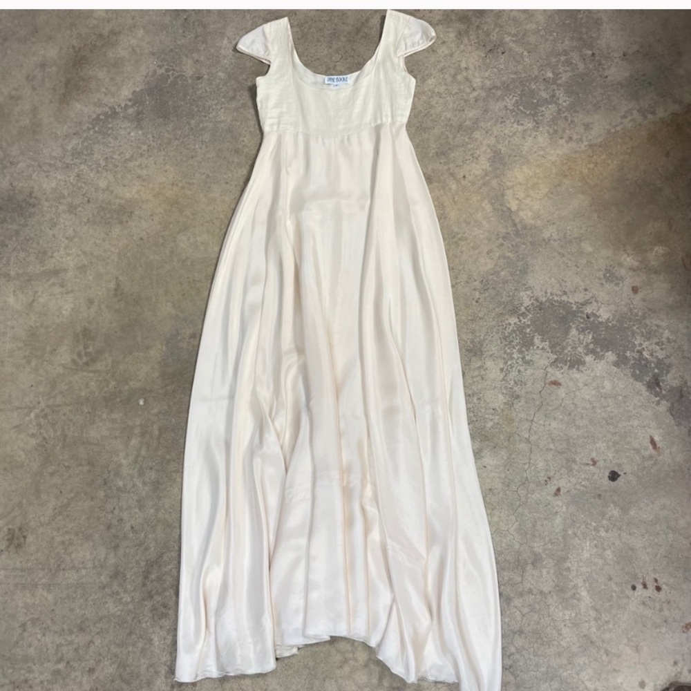 Jane Booke Les Habitudes Sweeping Silk Maxi Gown